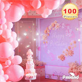 PMLAND 100 Pieces Pink Latex Party Balloons 12 Inches