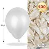 PMLAND 100 Pieces Pearl White Latex Party Balloons 12 Inches
