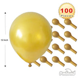 PMLAND 100 Pieces Pearl Gold Latex Party Balloons 12 Inches