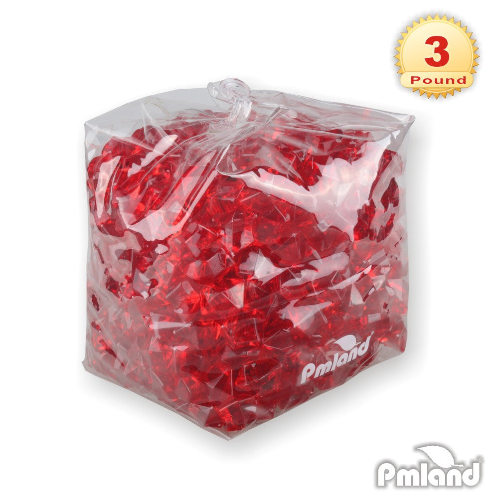 PMLAND Acrylic Ice Cubes Square Shape 2 Lbs Bag, for Photography Props