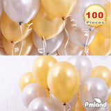 PMLAND 100 Pieces Pearl Gold Latex Party Balloons 12 Inches