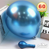 PMLAND Blue Metallic Balloons for Party 60 pcs 12 inch Thick Latex Balloons for Birthday Wedding Engagement Anniversary Holiday or Any Friends and Family Party Decorations