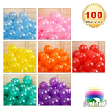 PMLAND 100 Pieces Rainbow Set Assorted Latex Party Balloons 12 Inches