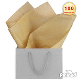 PMLAND Premium Quality Gift Tissue Wrapping Paper - Light Brown - 15 Inches X 20 Inches 100 Sheets