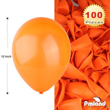 PMLAND 100 Pieces Orange Latex Party Balloons 12 Inches