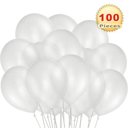 PMLAND 100 Pieces Pearl White Latex Party Balloons 12 Inches