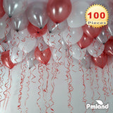 PMLAND 100 Pieces Silver Latex Party Balloons 12 Inches