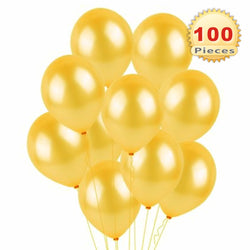 PMLAND 100 Pieces Pearl Gold Latex Party Balloons 12 Inches