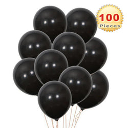 PMLAND 100 Pieces Black Latex Party Balloons 12 Inches