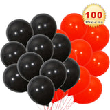 PMLAND 100 Pieces Balck and Red Latex Party Balloons 12 Inches