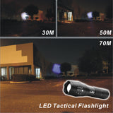 PMLAND 5 Light Modes Zoom Adjustable LED Tactical Flashlight with 7-in-1 Emergency Survival Whistle