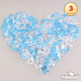 PMLAND Acrylic Ice Rocks Crystals Gems ~550 Pcs 3 lbs Bulk Bag for Vase Filler Table Scatter Party Wedding Arts Crafts Decoration Display Idea - Light Blue Clear Blend