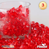 PMLAND Acrylic Ice Rocks Crystals Cubes Gems for Vase Filler, Table Scatter, Home Party Event, Wedding, Arts Crafts, Decoration Display Idea- Red, 3 lbs Bag