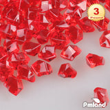 PMLAND Acrylic Ice Rocks Crystals Cubes Gems for Vase Filler, Table Scatter, Home Party Event, Wedding, Arts Crafts, Decoration Display Idea- Red, 3 lbs Bag