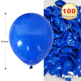 PMLAND 100 Pieces Blue Latex Party Balloons 12 Inches