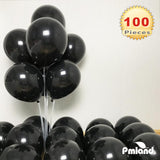 PMLAND 100 Pieces Black Latex Party Balloons 12 Inches