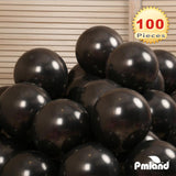 PMLAND 100 Pieces Balck and Red Latex Party Balloons 12 Inches