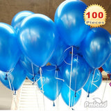 PMLAND 100 Pieces Blue Latex Party Balloons 12 Inches