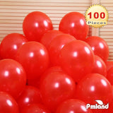 PMLAND 100 Pieces Balck and Red Latex Party Balloons 12 Inches