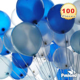 PMLAND 100 Pieces Blue Latex Party Balloons 12 Inches