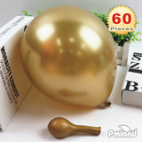 PMLAND Gold Metallic Balloons for Party 60 pcs 12 inch Thick Latex Balloons for Birthday Wedding Engagement Anniversary Holiday or Any Friends and Family Party Decorations