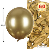 PMLAND Gold Metallic Balloons for Party 60 pcs 12 inch Thick Latex Balloons for Birthday Wedding Engagement Anniversary Holiday or Any Friends and Family Party Decorations