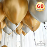 PMLAND Gold Metallic Balloons for Party 60 pcs 12 inch Thick Latex Balloons for Birthday Wedding Engagement Anniversary Holiday or Any Friends and Family Party Decorations