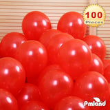 PMLAND 100 Pieces Red Latex Party Balloons 12 Inches