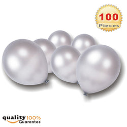 PMLAND 100 Pieces Silver Latex Party Balloons 12 Inches