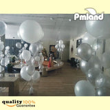 PMLAND 100 Pieces Silver Latex Party Balloons 12 Inches