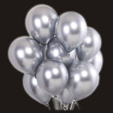 PMLAND Silver Metallic Balloons for Party 60 pcs 12 inch Thick Latex Balloons for Birthday Wedding Engagement Anniversary Holiday or Any Friends and Family Party Decorations