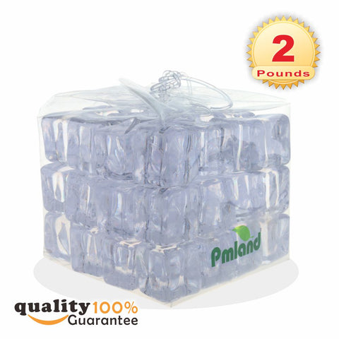 PMLAND Acrylic Ice Cubes Square Shape 2 Lbs Bag, for Photography Props