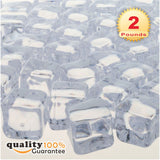 PMLAND Acrylic Ice Cubes Square Shape 2 Lbs Bag, for Photography Props Kitchen Table Decoration Display Vase Filler Toy - Crystal Clear